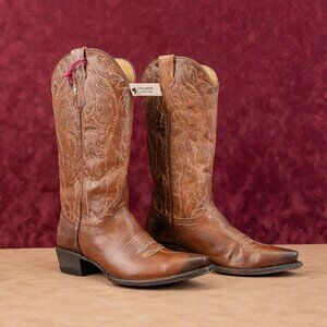 Idyllwind Women Sweet Tea Brown Leather Snip-toe Western Cowboy Boots sz 6